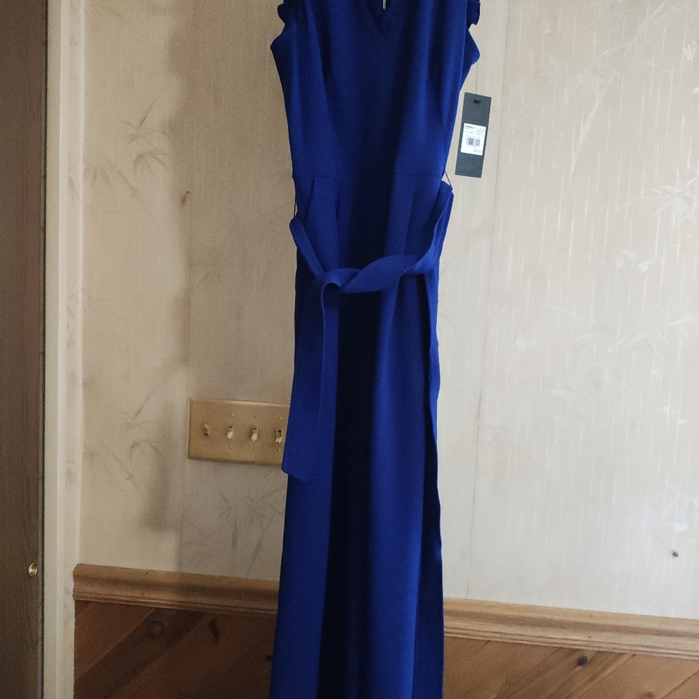 Marc Anthony Blue Wide-Leg Jumpsuit with Belt